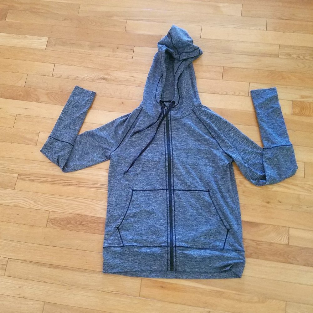 Athleta Uptempo Elevate Zippered Hoodie - Grey/Black - S